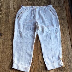 Calvin Klein white linen pants